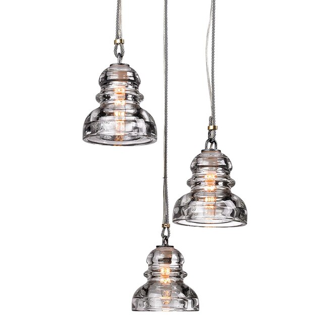 Troy Lighting Menlo Park 3-Light Deep Bronze Industrial Geometric Hanging Pendant Light