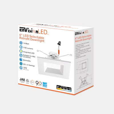 Envision LED 6" Square Down Light 5CCT