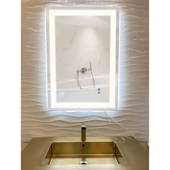 Tempered Glass Edison M13 Series Tri-Color LED Bathroom Vanity Mirror