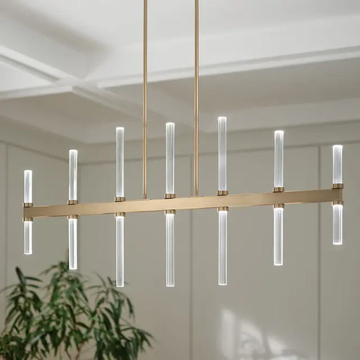 Sycara Chandelier Linear | 14-Light | Clear Optical Crystal Glass