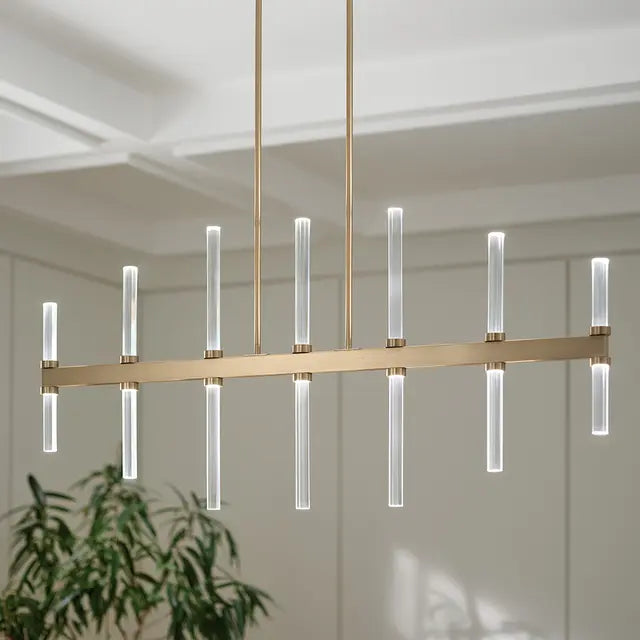 Sycara Chandelier Linear | 14-Light | Clear Optical Crystal Glass