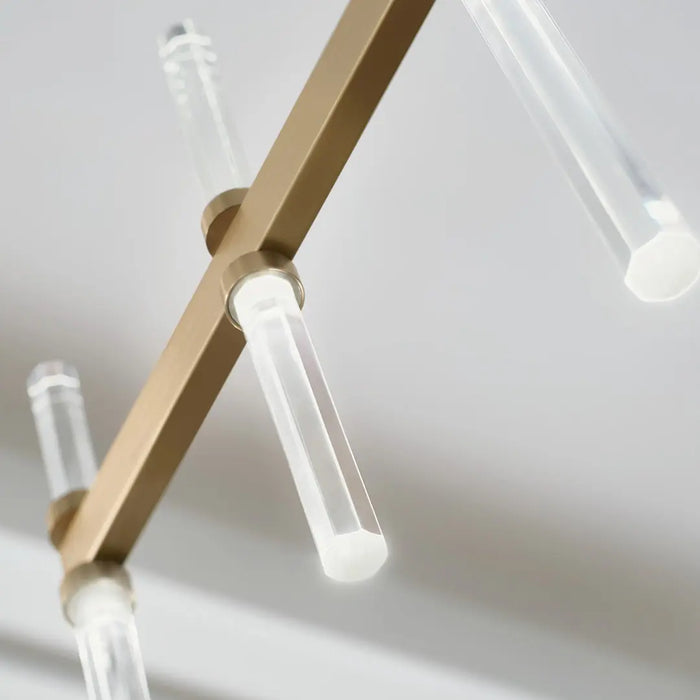 Sycara Chandelier Linear | 14-Light | Clear Optical Crystal Glass