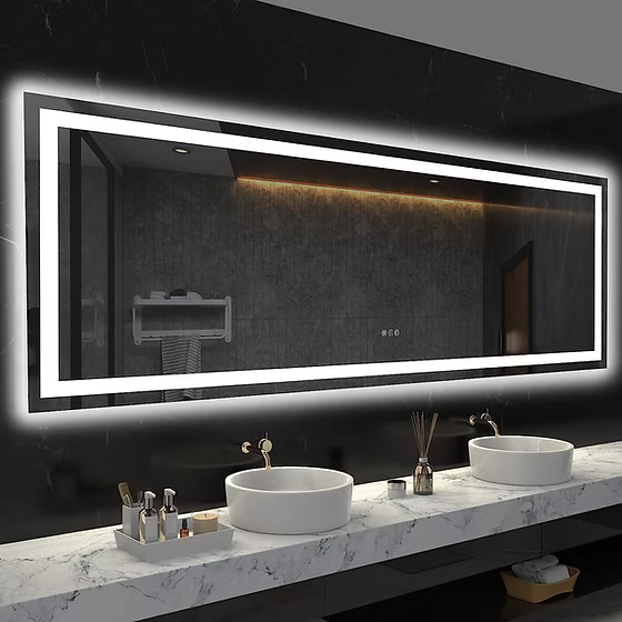 Mateo - M22 Black Round-Corner Frame Backlit LED Mirror
