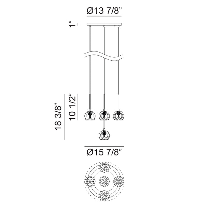 Rosa 5 Light Chandelier