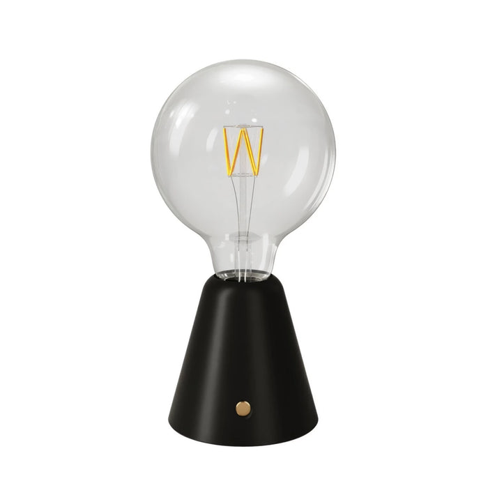 Portable and rechargeable LED lamp with G125 Globe light bulb - 6 Finishes