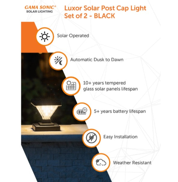 Luxor Solar Post Cap Light – 2 PK