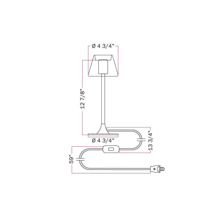 MAG-Y table lamp with round metal base and transparent Ghost Mini Cone bulb - Black