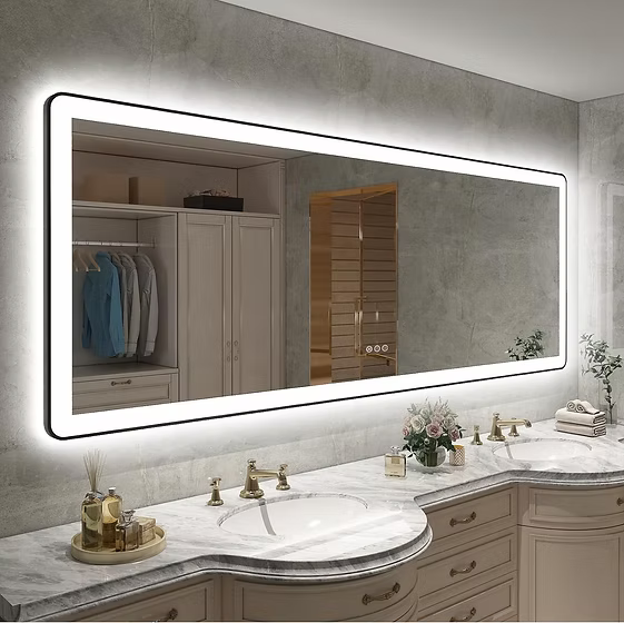Mateo - M22 Black Round-Corner Frame Backlit LED Mirror