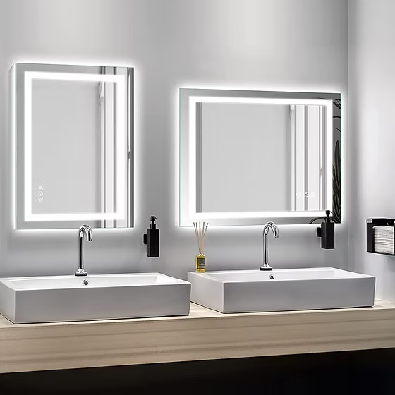 Tempered Glass Edison M13 Series Tri-Color LED Bathroom Vanity Mirror
