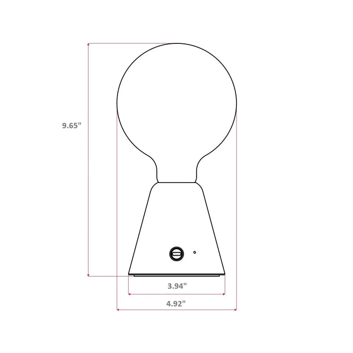 Portable and rechargeable LED lamp with G125 Globe light bulb - 6 Finishes