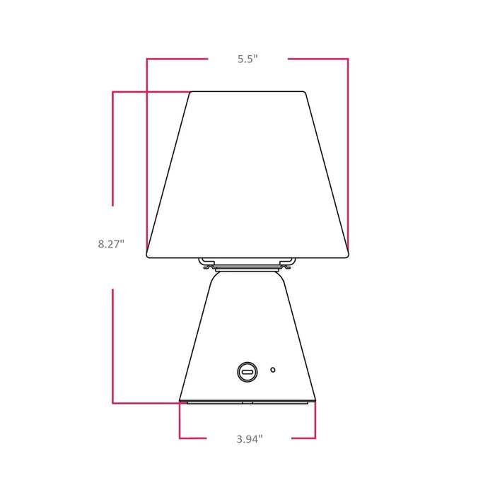 Tessuto Wood portable and rechargeable with LED light bulb and lampshade - 5 Finishes