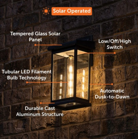 Modern Farmhouse Solar Wall Light