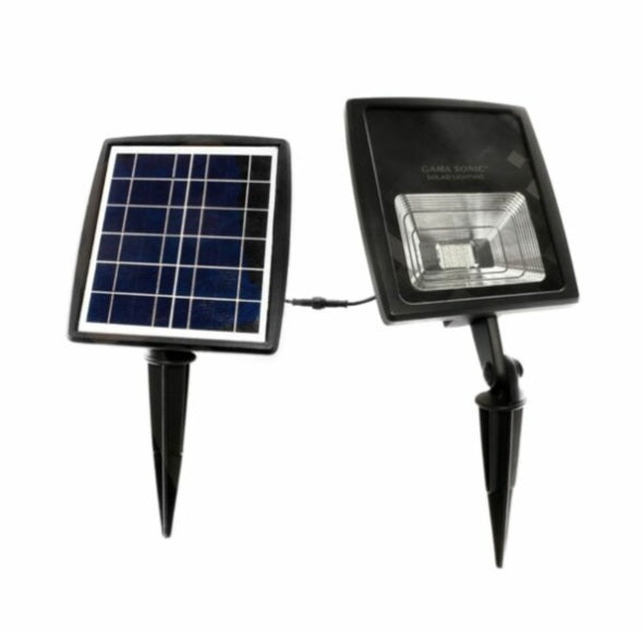 Dual Color Solar Flood Light, Cast Aluminum with Stake or Flat Mounting Options and Detachable Solar Panel