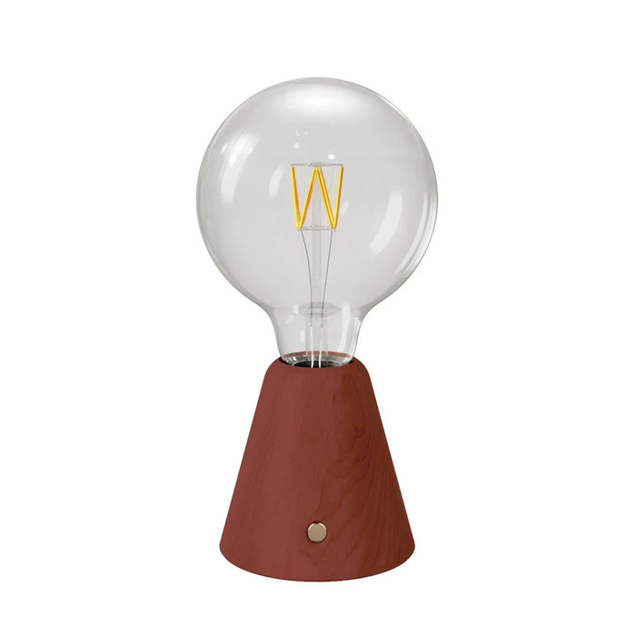 Portable and rechargeable LED lamp with G125 Globe light bulb - 6 Finishes