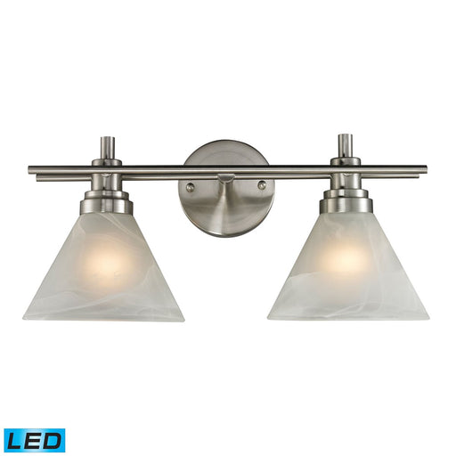 PEMBERTON 2 LIGHT BATH IN BRUSHED NICKEL - LED OFFERING UP TO 800 LUMENS (60 WATT EQUIVALENT) 11401/2-LED