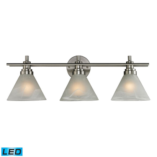 PEMBERTON 3 LIGHT BATH IN BRUSHED NICKEL - LED OFFERING UP TO 800 LUMENS (60 WATT EQUIVALENT)