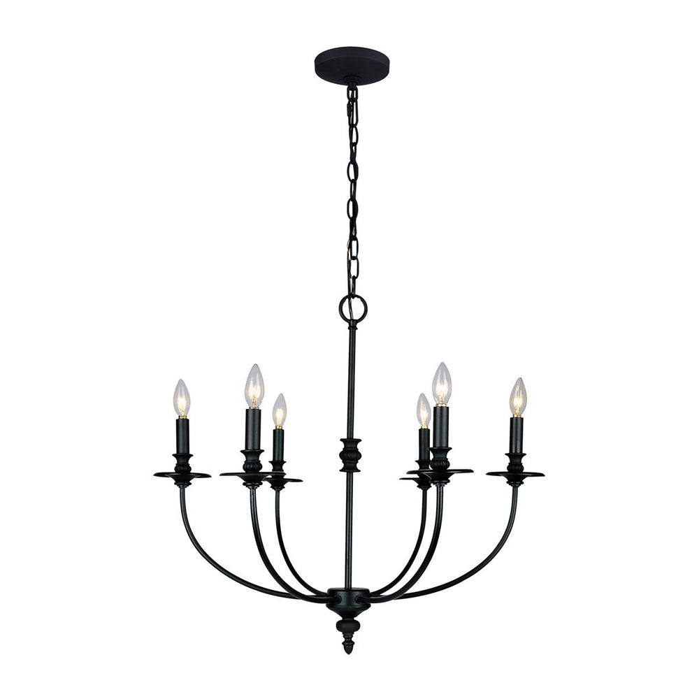 HARTFORD 6-LT CHANDELIER IN AN OIL-RUBBED FINISH