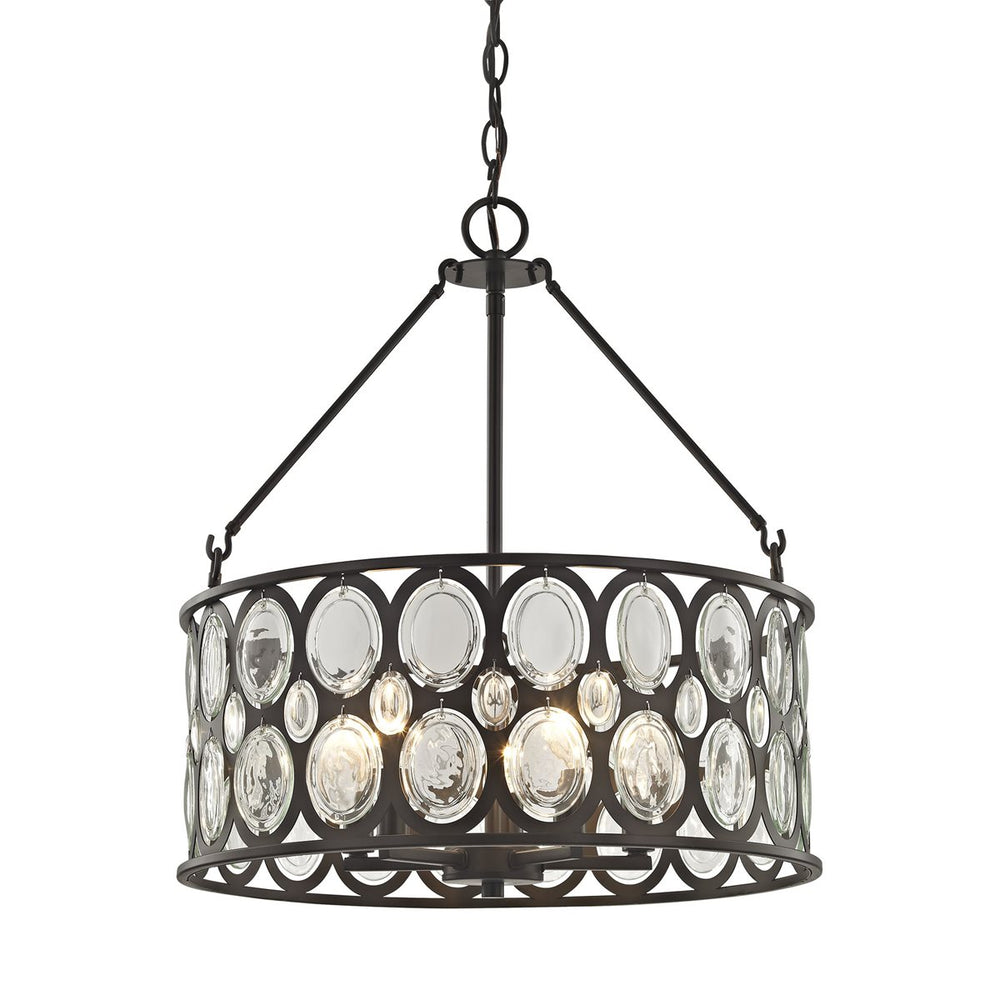 SERAI 5-LIGHT CHANDELIER IN OIL RUBBED BRONZE WITH CLEAR GLASS