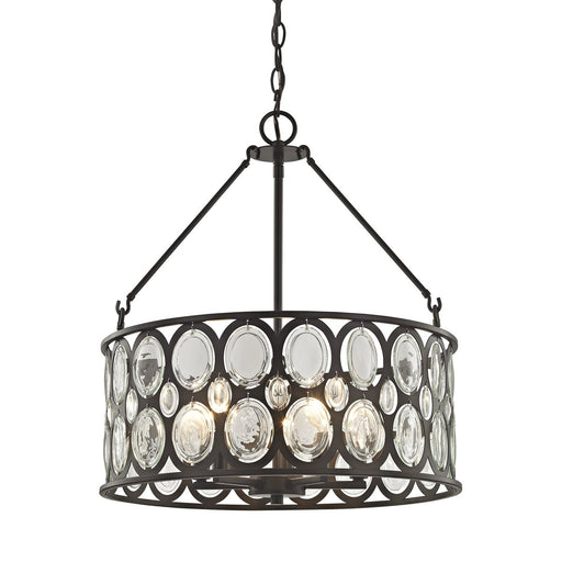 SERAI 5-LIGHT CHANDELIER IN OIL RUBBED BRONZE WITH CLEAR GLASS