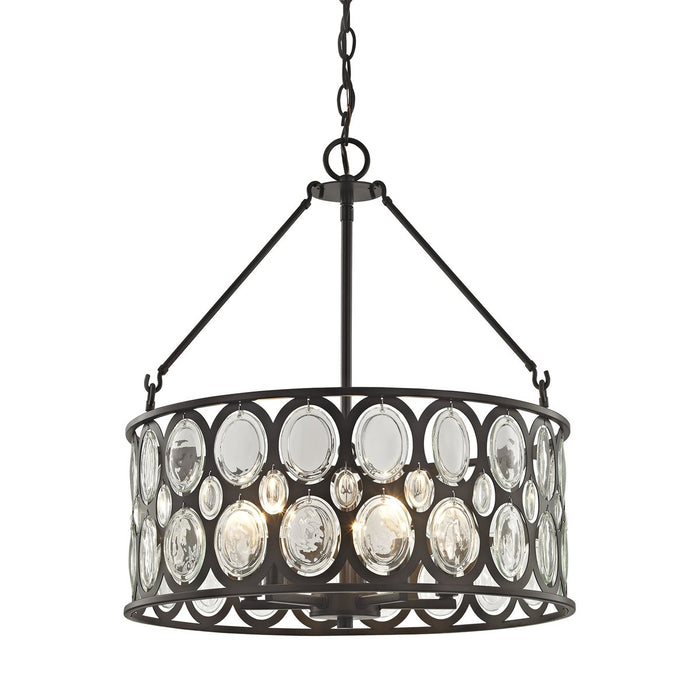 SERAI 5-LIGHT CHANDELIER IN OIL RUBBED BRONZE WITH CLEAR GLASS