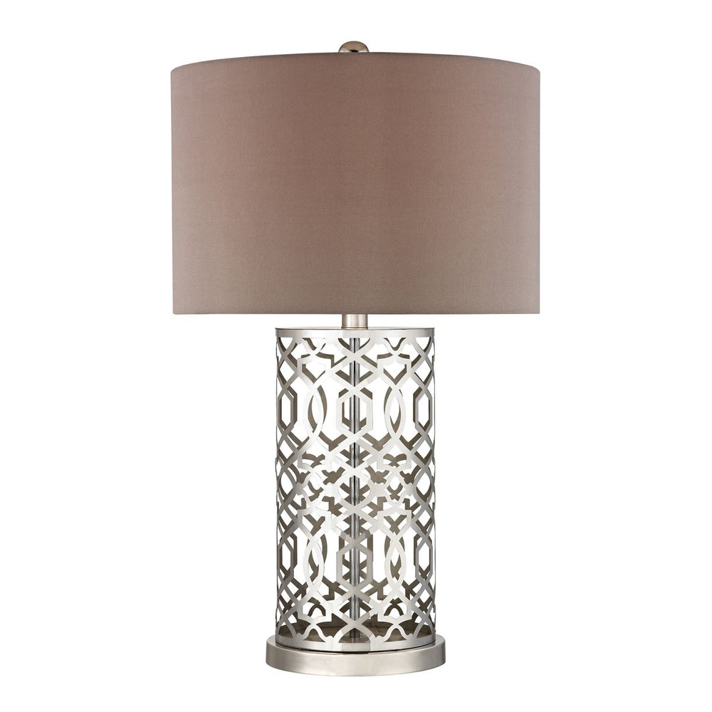 LASER CUT METAL TABLE LAMP IN POLISHED NICKEL