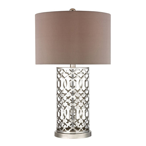 LASER CUT METAL TABLE LAMP IN POLISHED NICKEL