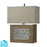 WOOD VENEER TABLE LAMP WITH LASER CUT METAL CENTRE PANEL