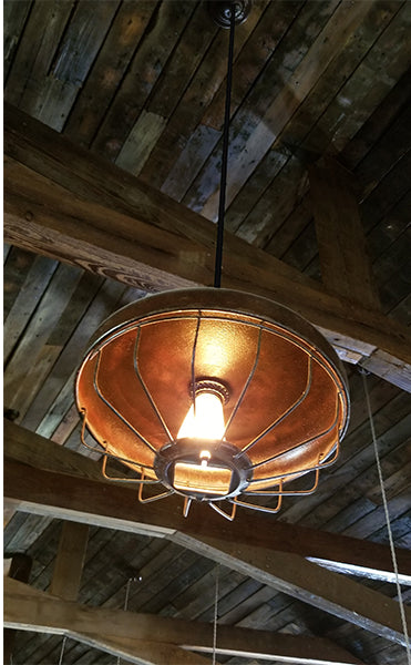 Custom Authentic Chicken Feeder Pendant Light