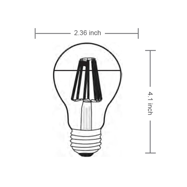 Filament A19 Half Mirror Bulb 360° (Dimmable)